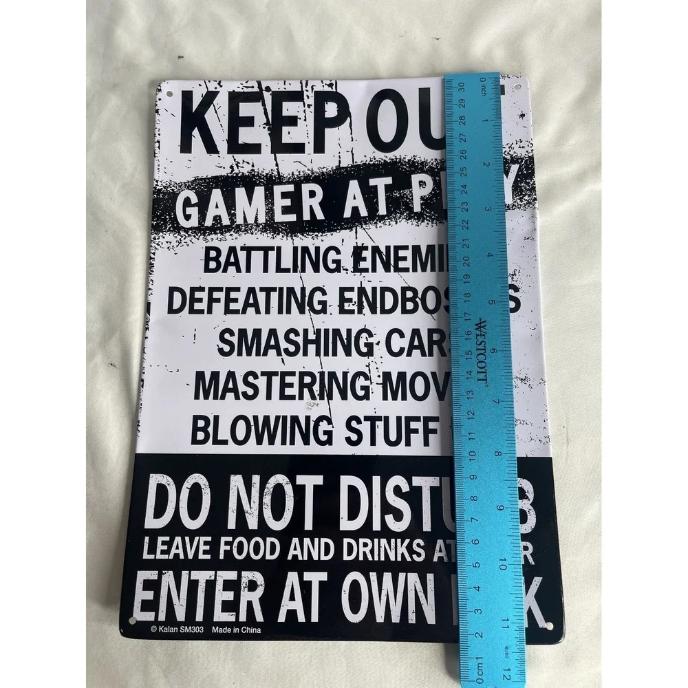"Keep Out Gamer at Play" 8" x 12" Metal Tin Funny Bar Sign DO NOT DISTURB - Picture 3 of 4